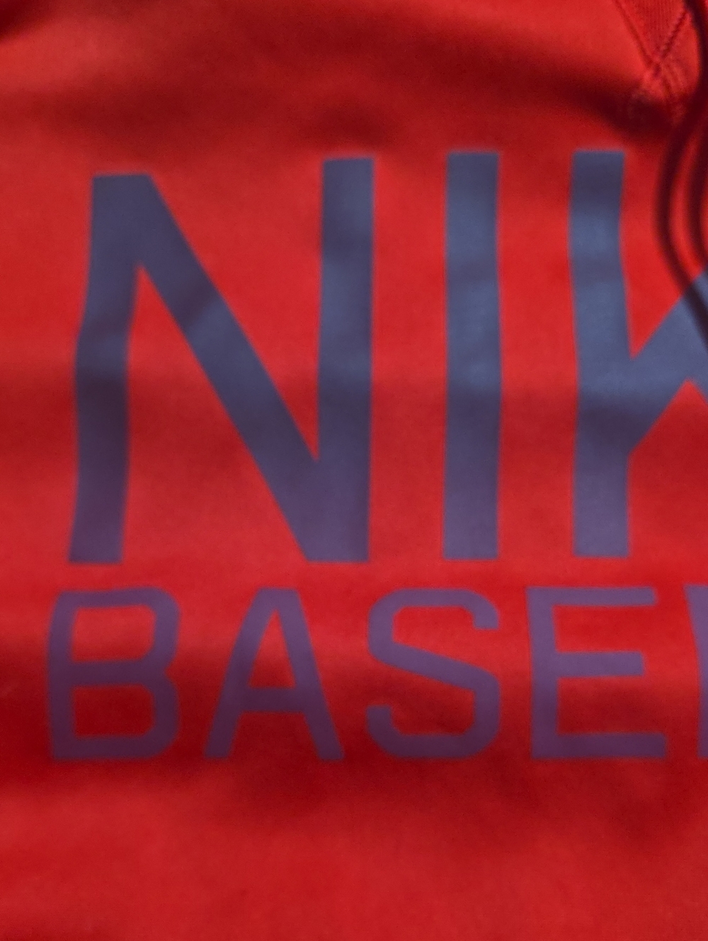 Mens Red Baseball Dri Fit Hoodie XXL - Picture 3 of 7